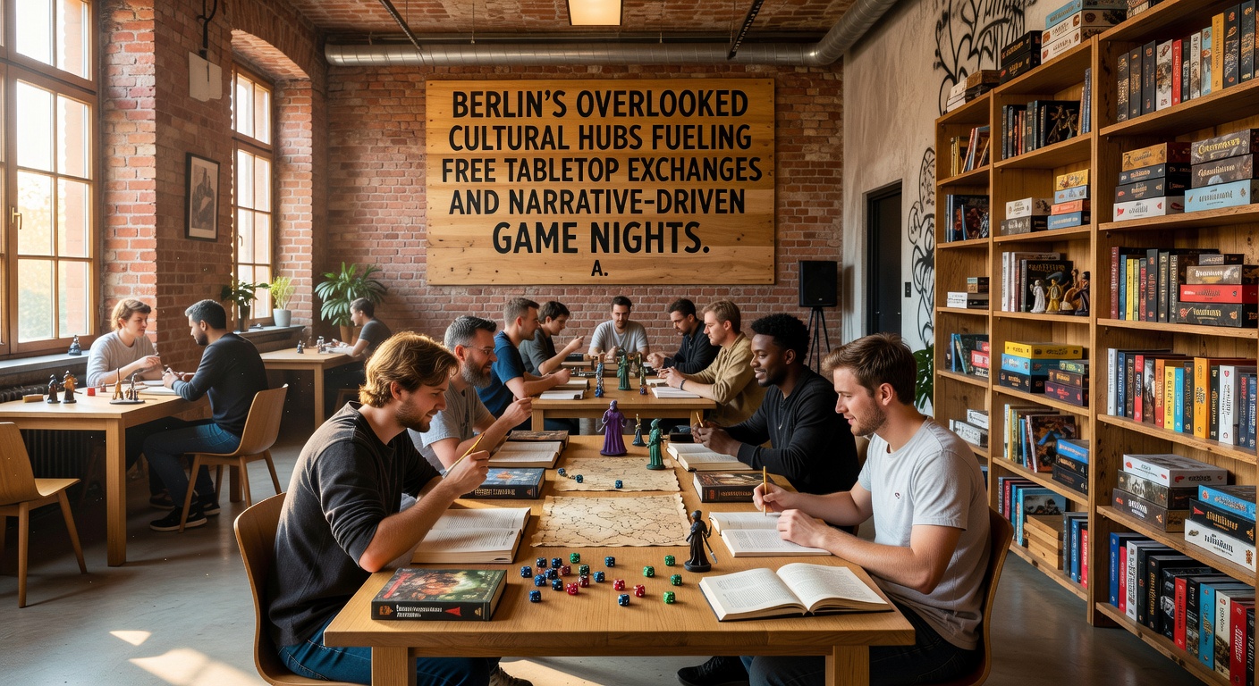 Gruppe bei einem narrativen Spielabend in einem Berliner Kulturzentrum
